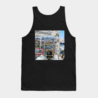 St. Tropez background paintings in harbor Tank Top